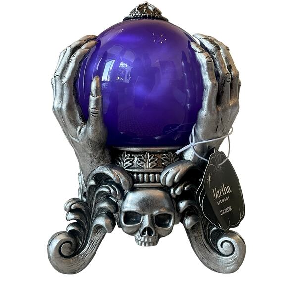 Martha Stewart Halloween Purple Magic Crystal Ball Animated Screams Scary Laughs - Picture 1 of 16